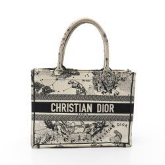 Dior Book Tote canvas bag white black - Picture 1 of 8